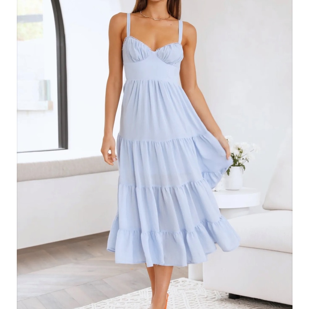 Light Blue Hello Molly Midi Dress